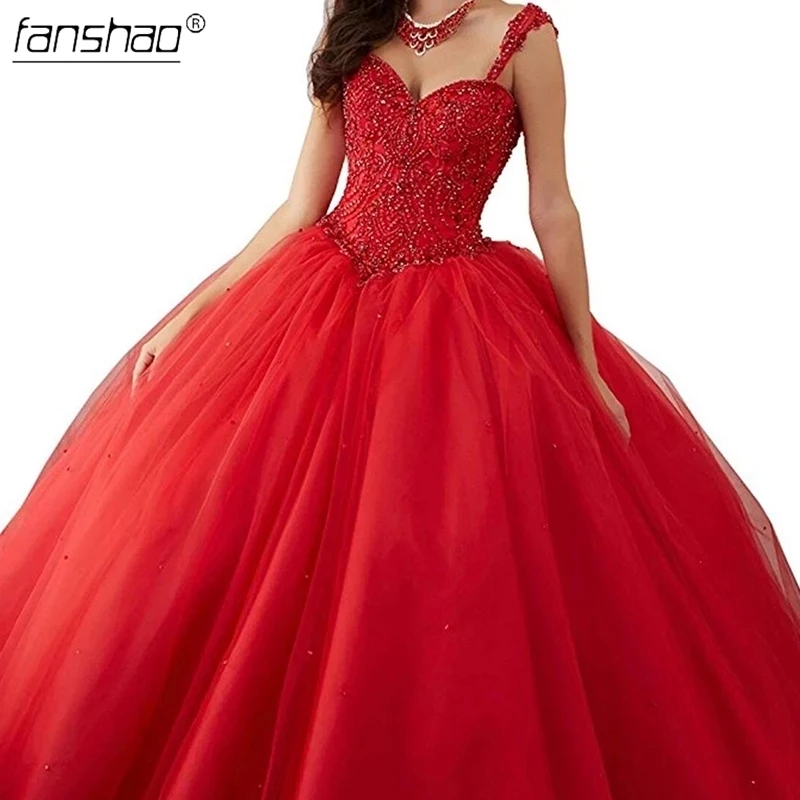 Женское платье с жемчугом Fanshao красное элегантное для девушек вечернее бисером и