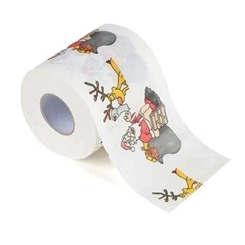 Рождественский шаблон печати рулон туалетной бумаги бытовой ткани Ванная комната веб GXMC