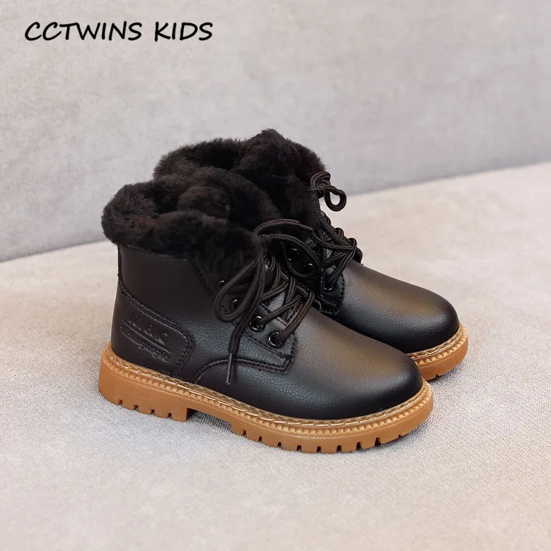 CCTWINS/детская обувь; коллекция года; Зимние Детские Модные ботильоны; Детские брендовые Ботинки martin для девочек; Черная теплая обувь для малышей; MB165 - Цвет: Thin Black