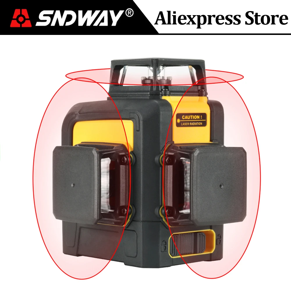 Billige Laser Ebene 3D 360 Grad Rotary Kreuz Grün Rot Strahl 12 linien Vertikale und Horizontale Laser Automatische Selbst Nivellierung instrumente