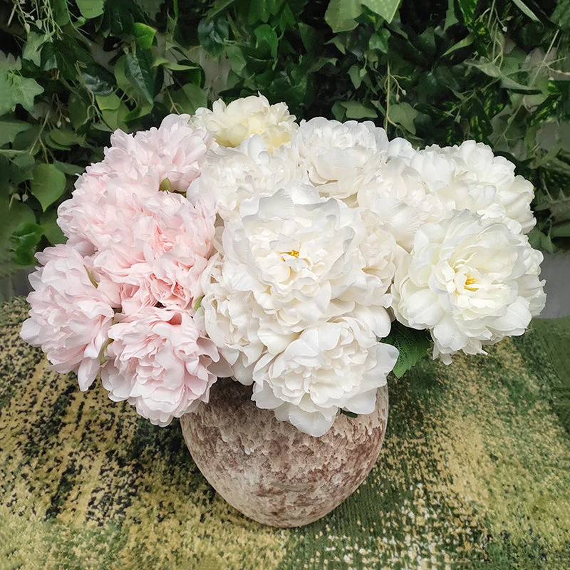 JAROWN European Style Artificial Bouquet 5 Heads Peony Home Decoration Fake Flowers Wedding Venue Layout Props Plantas Artificiales Para Decoracion (5)