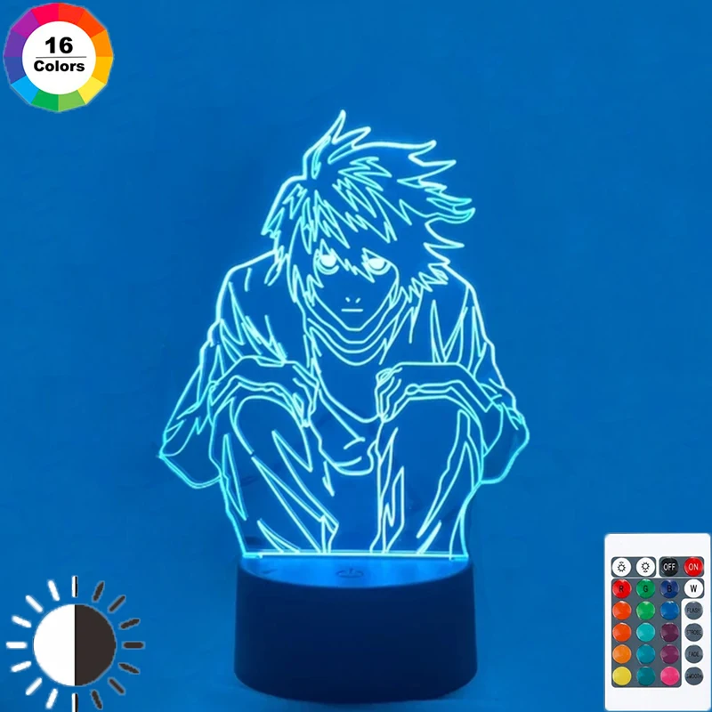 Manga Death Note L Lawliet Figure Led Night Light for Anime Room Store Decor Idea Cool Kids Child Bedroom Table Lamp Ryuk |