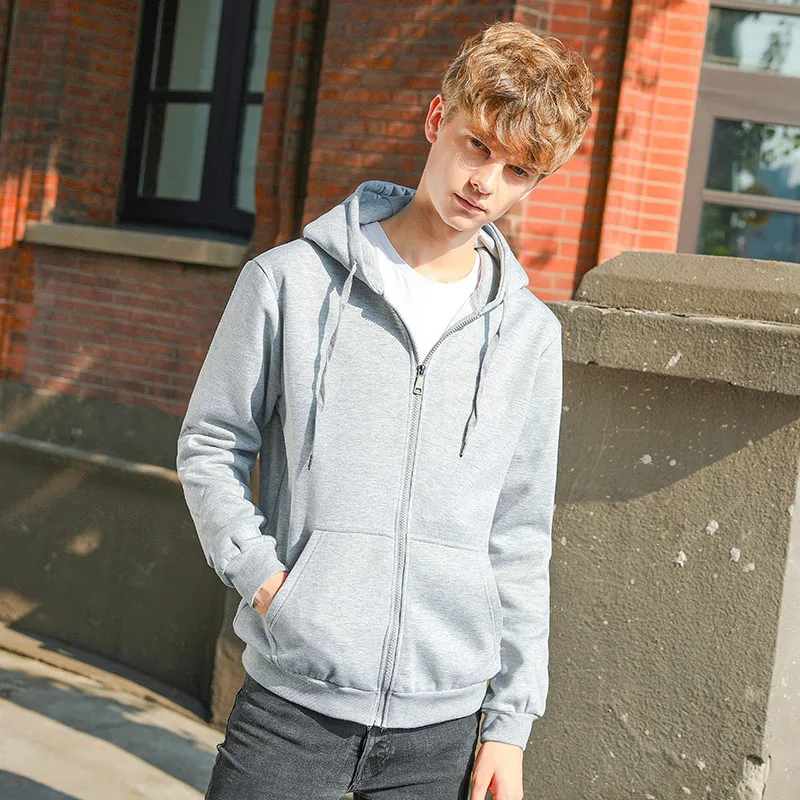 

2019 Autumn New Style-Hot Selling Hoodie Cardigan Zipper Solid Color Hoodie Coat