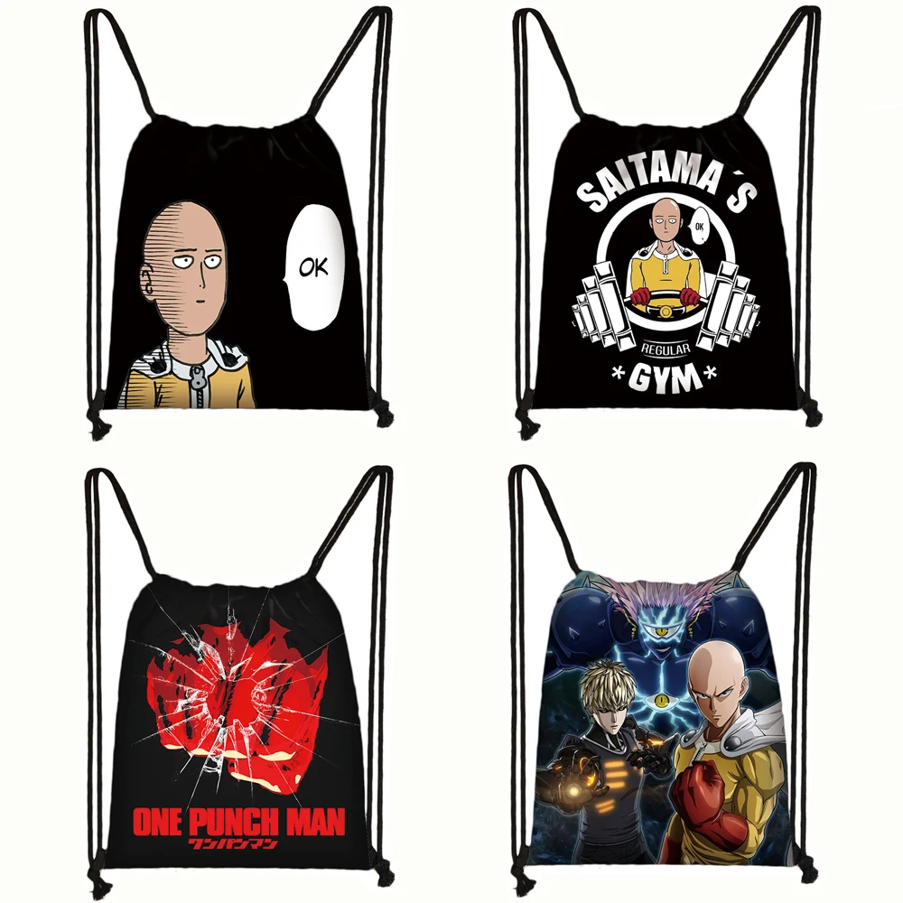 Аниме One Punch Man drawstring сумка рюкзаки для женщин и мужчин Saitama Genos дорожная сумка для подростков мальчиков один удар-человек сумка для хранения Книга сумка