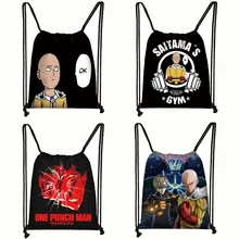 Аниме One Punch Man drawstring сумка рюкзаки для женщин и мужчин Saitama Genos дорожная сумка для подростков мальчиков один удар-человек сумка для хранения Книга сумка