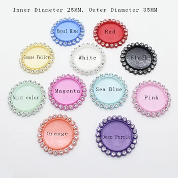 

10Pcs Inner Diameter 25MM Key Case With Rhinestone Embellishment, Bottle Cap Tray Craft Decoration Accessories