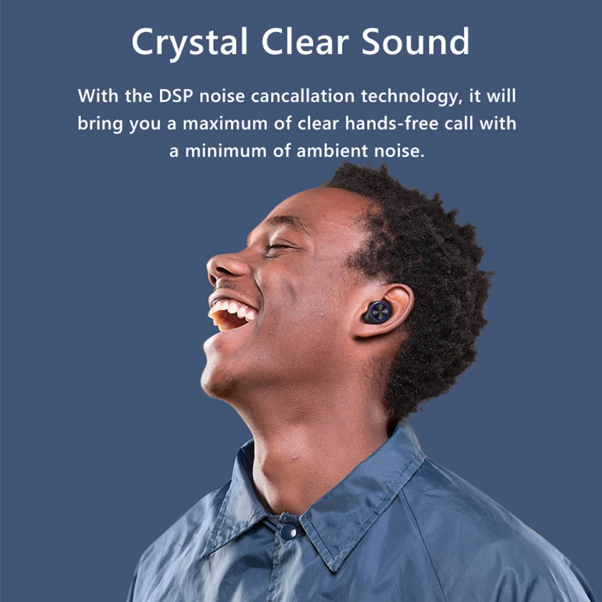 Aimitek Bluetooth 5 0 Earphones True Wireless Earbuds Stereo TWS Mini Sports Headsets with USB C Charging Power Bank LED Display