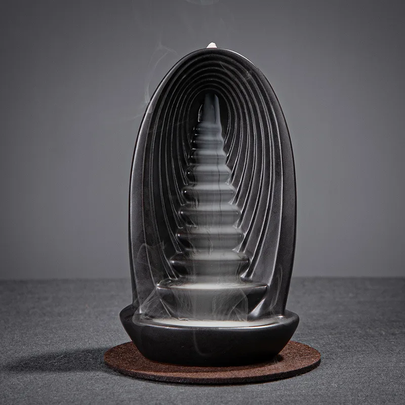 Ceramic Backflow Incense Burners Aromatherapy Smoke Waterfall Fountain
