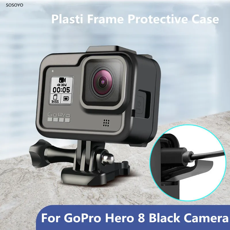 Пластиковая рамка защитный чехол корпус Защита от падения черная для Gopro Hero 8
