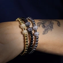 Новое поступление браслет с гантелей мужские роскошные бусины в стиле панк фитнес серия браслет для мужчин и женщин хип-хоп ювелирные изделия Pulseira Masculina