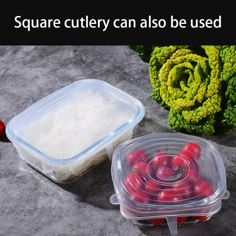 

6 pcs/set Silicone Universal Microwave Lids Non-slip Anti-spill Cover for Bowls Cup Pot Dish Pan kitchen organizer for kitchen