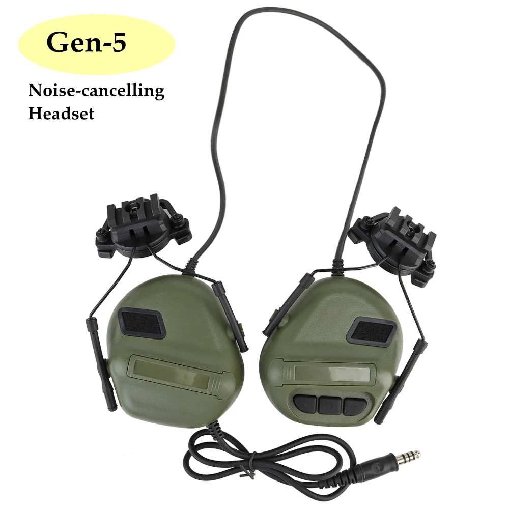 Tactical Headsets with Fast Helmet Rail Adapter Military Airsoft CS Shooting Headset Army Communication Accessories | Спорт и