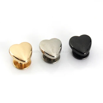 

10pcs Heart Shape Metal Screw Back Rivets for Leather Studs Nail Garment Leather Craft Belt Wallet Bag Decoration Hardware 10mm