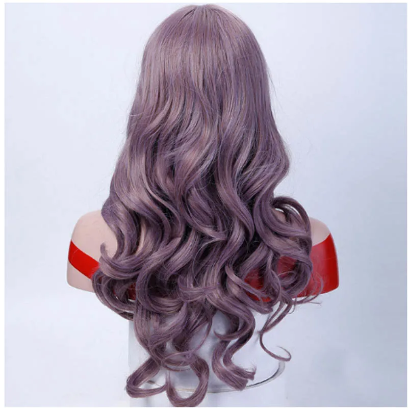 Allaosify волосы длинные волнистые цветные волосы парики термостойкие синтетические парики для белых женщин 8 цветов блонд парики для женщин коричневый - Цвет: purple