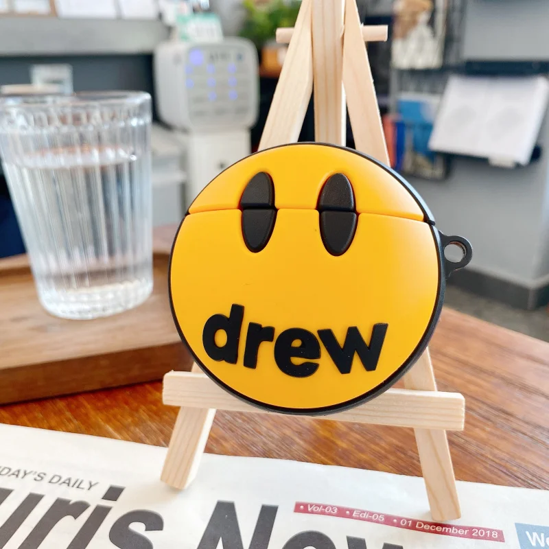 Роскошный чехол Justin Bieber drew house smile для Apple Airpods 1 2 3 Pro беспроводная bluetooth гарнитура