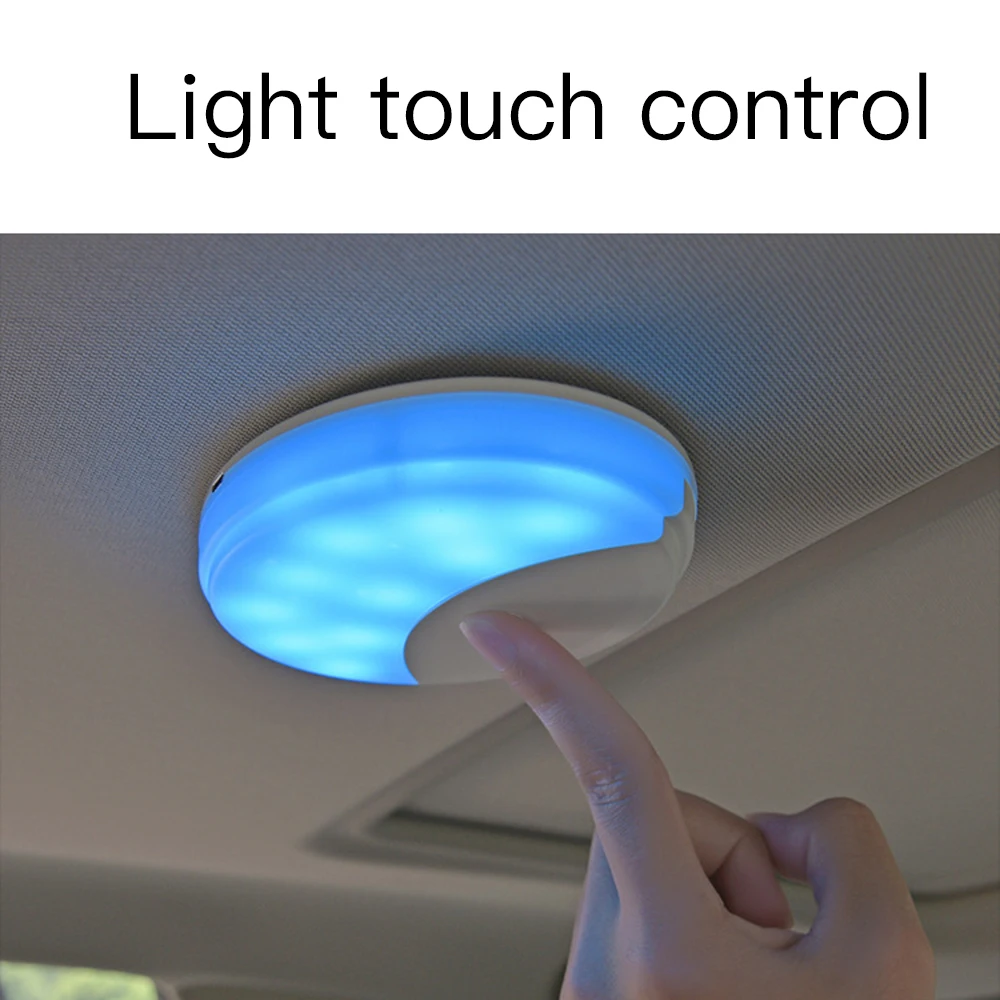 

Portable Car Roof Ceiling Dome Reading Light Magnetic LED Lamp USB Charging White/Blue Two Lighting Color Reading Light 5