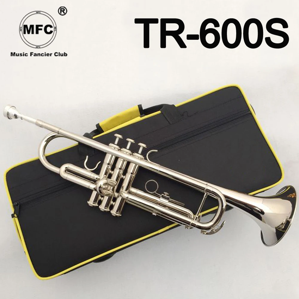 

New Music Fancier Club Bb Trumpet TR-600 Silver Plated Music Instruments Profesional Trumpets 600 Included Case Mouthpiece