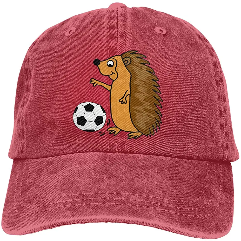 Для мужчин или Для женщин Регулируемый хлопкового денима симпатичная бейсболка Ежик-футболистами, Мультяшные Снэпбэк Кепки