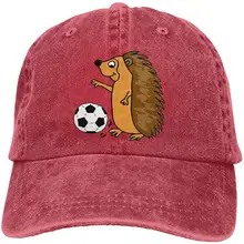 Для мужчин или Для женщин Регулируемый хлопкового денима симпатичная бейсболка Ежик-футболистами, Мультяшные Снэпбэк Кепки