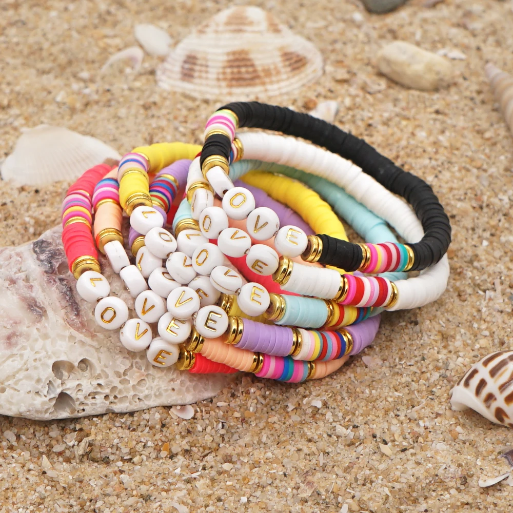 Sea Foam Clay Bead Bracelethandmade Braceletmade With 6mm Clay Beads 