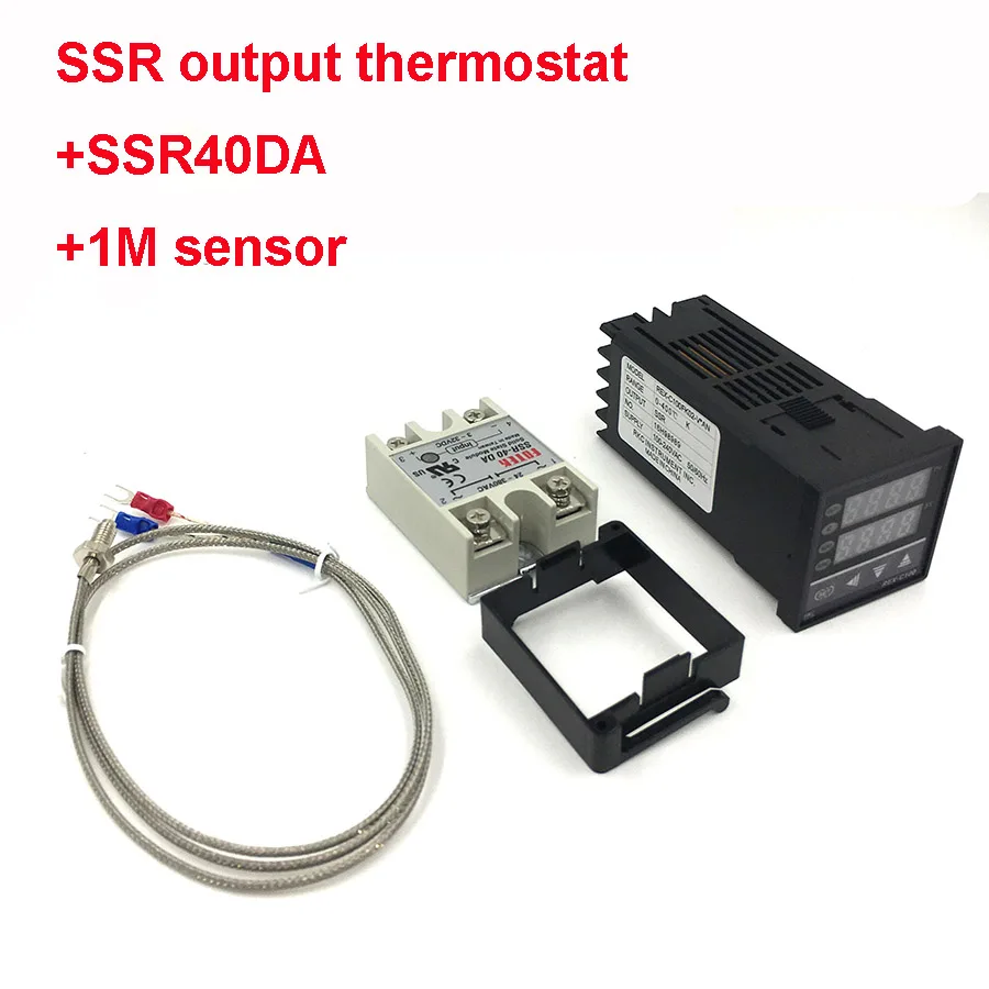 REX-C100 цифровой PID контроль температуры контроллер термостат реле/SSR выход 0 to1300C с К-типа термопары зонд Датчик - Цвет: SSR output set 1