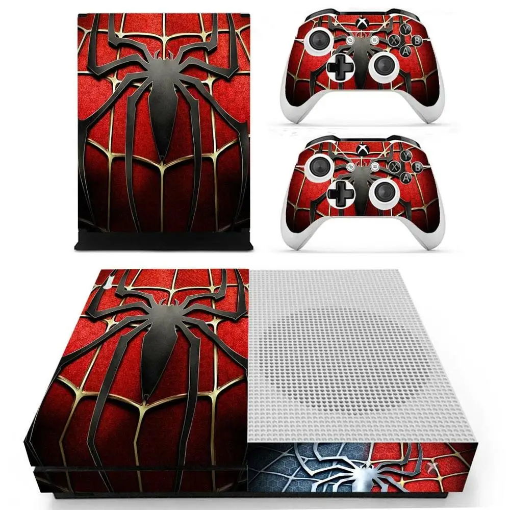 YS-xboxoneS-0465 Наклейка Человек-паук s для Xbox One S кожа Виниловая наклейка крышка Pegatina для Xbox one тонкая консоль и два контроллера шкуры - Цвет: YS-xboxoneS-0465