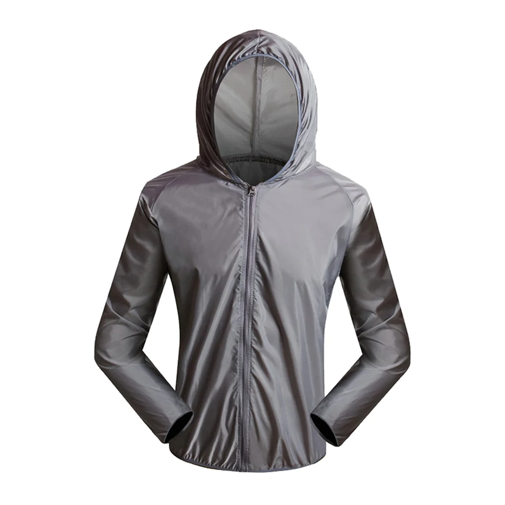 Защита от ультрафиолета Велоспорт дождевик куртка ветрозащитный плащ Джерси Спортивная одежда серый для пешего туризма кемпинга активного отдыха