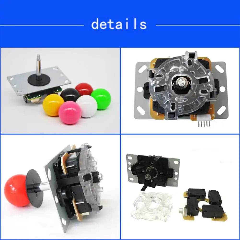 Arcade Joystick Game Joystick Gaming Controller Sensitive Lightweight Joystick DIY High Response Non-delayed Arcade Game Fighting Stick Controller with Ball for Game Console