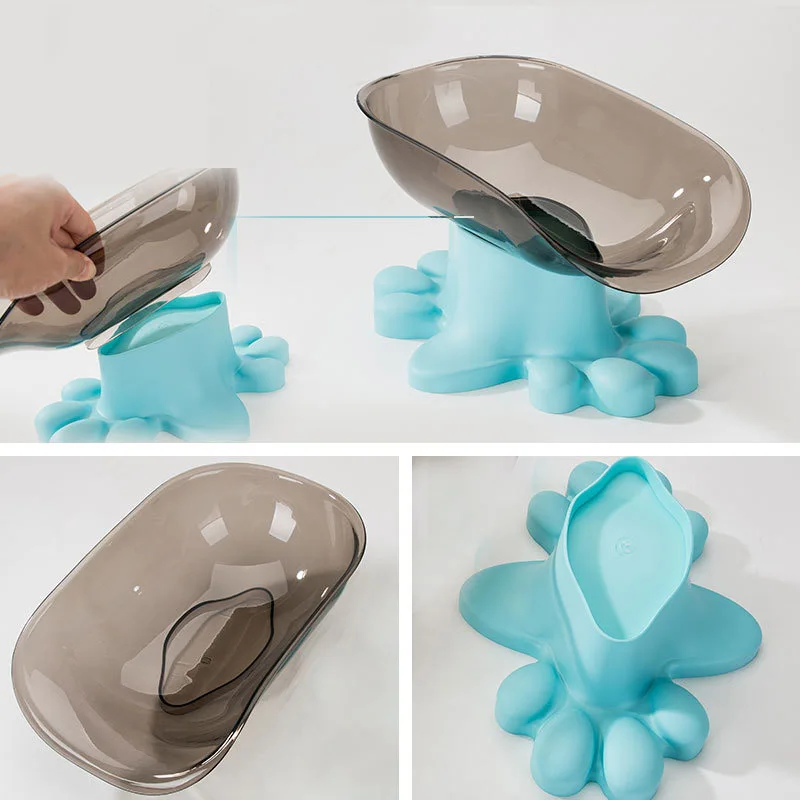 

Plastic Tilted Slow Food Feeder Open Type Anti-slip Leak-proof Pet Feeder for Dogs Cats LAD-sale
