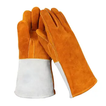 

2pcs Leather Welding Gloves Wear-resistant Anti-scratch Fireproof Gloves Pet Bee Labor Protection Gloves New
