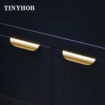 

Hidden Brass Knob and Handle Invisible Leaf Shape Handle Wardrobe/Cabinet Handle Golden Pull Furniture Handle