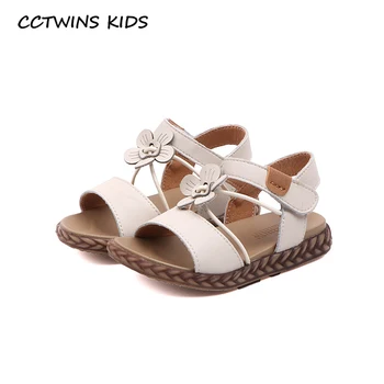 

CCTWINS Kids Shoes 2020 Summer Children Fashion Princess Sandals Baby Genuine Leather Flat Gilrs Brand Soft Flat PS847