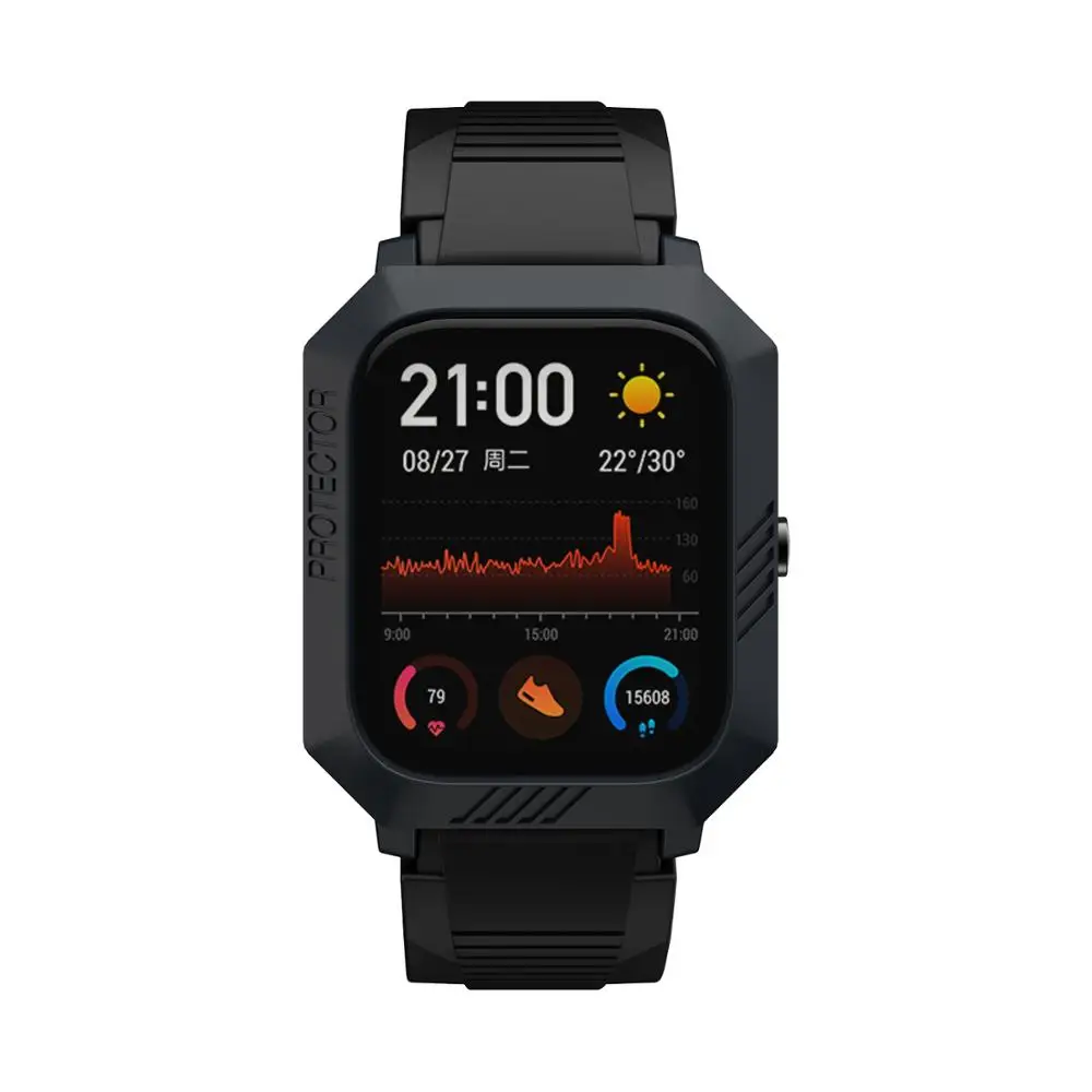 Чехол SIKAI Pace для Amazfit Bip lite Youth GTR GTS, чехол для часов, защитный корпус, аксессуары для умных часов Huami GTR 47 мм 42 мм - Цвет: Black case