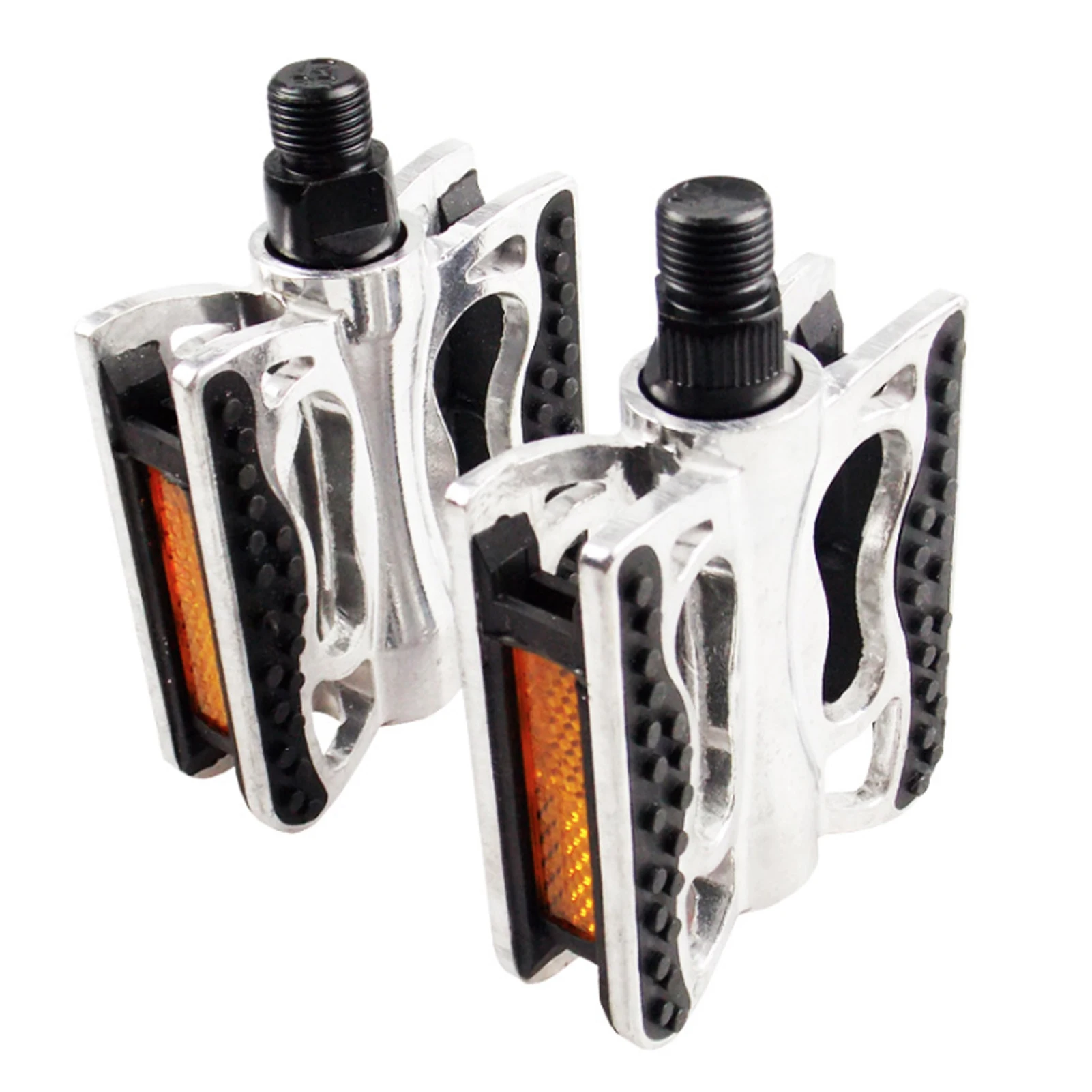 1 Pair MTB Aluminium Alloy Mountain Bike Bicycle Cycling Pedals Flat-Silver Ultra-light Non-Slip Bicycle Pedal