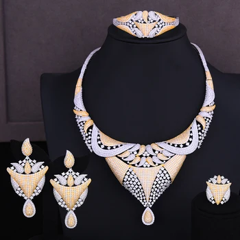 

GODKI Luxury Geometry Dubai Gold Jewelry Sets Nigerian Wedding African Beads Bridal Jewellery Set Cubic Zircon Ethiopian Jewelry