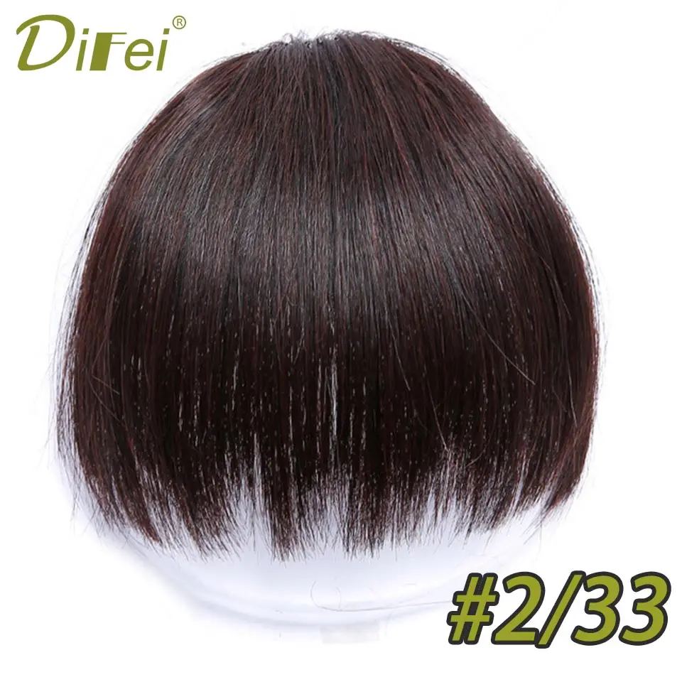 DIFEI, дешевые синтетические волосы, челка для женщин, на заколках, накладные волосы для женщин, короткие прямые челки, накладные волосы - Цвет: 2.33
