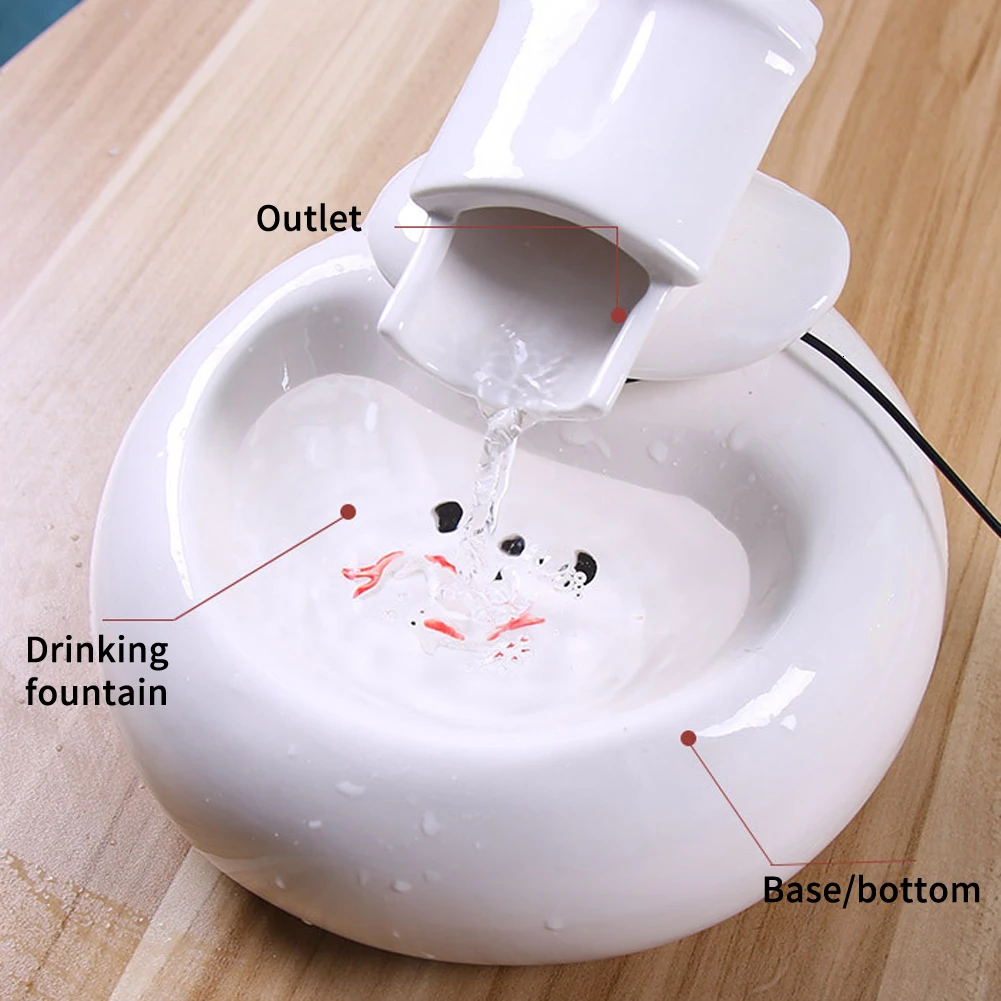 500ml Pet Water Feeder Automatic Circulating Drinker With USB Charging Cat Dog Drinking Fountain Dispenser Ceramic Supplies