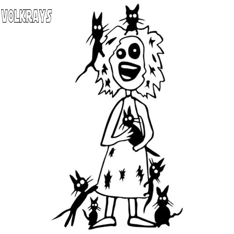 Модная Автомобильная наклейка Volkrays Crazy Cat женские аксессуары для тела мотоцикла