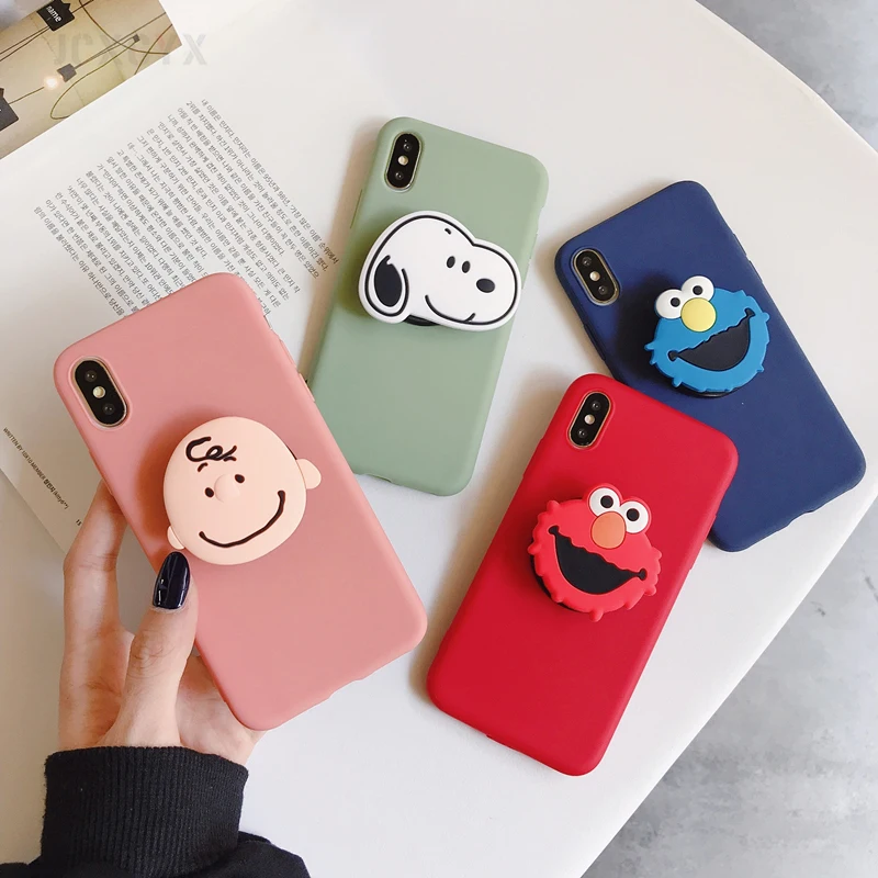 

3D Cute Sesame Street Soft phone case for iphone X XR XS 11 Pro Max 6S 7 8 plus Holder cover for samsung S8 S9 S10 A50 Note 8 9
