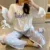Disney Girl Daisy Printed Весна и осень Сумка Пижамы Женщины Милый Мультфильм С Длинным Рукавом Длинные Брюки Комплект Домашней Одежды Пижамы