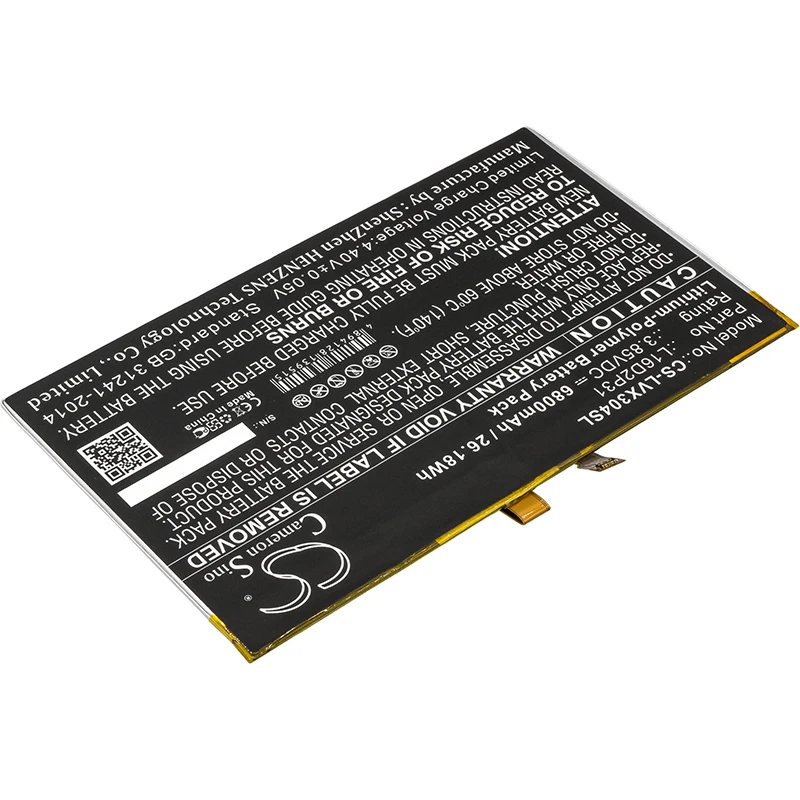 Cameron sino 6800 мА/ч, Батарея для lenovo Tab 4, 10, TAB4 10-ZA2J0030SE, TB-X304F, TB-X304F/L, TB-X304F/N, TB-X304F-ZA2J0030SE, TB-X304L
