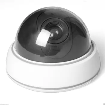 

Plastic Smart Indoor/Outdoor Dummy Surveillance Camera Home Dome Fake CCTV Security Camera with Flashing Red LED Lights