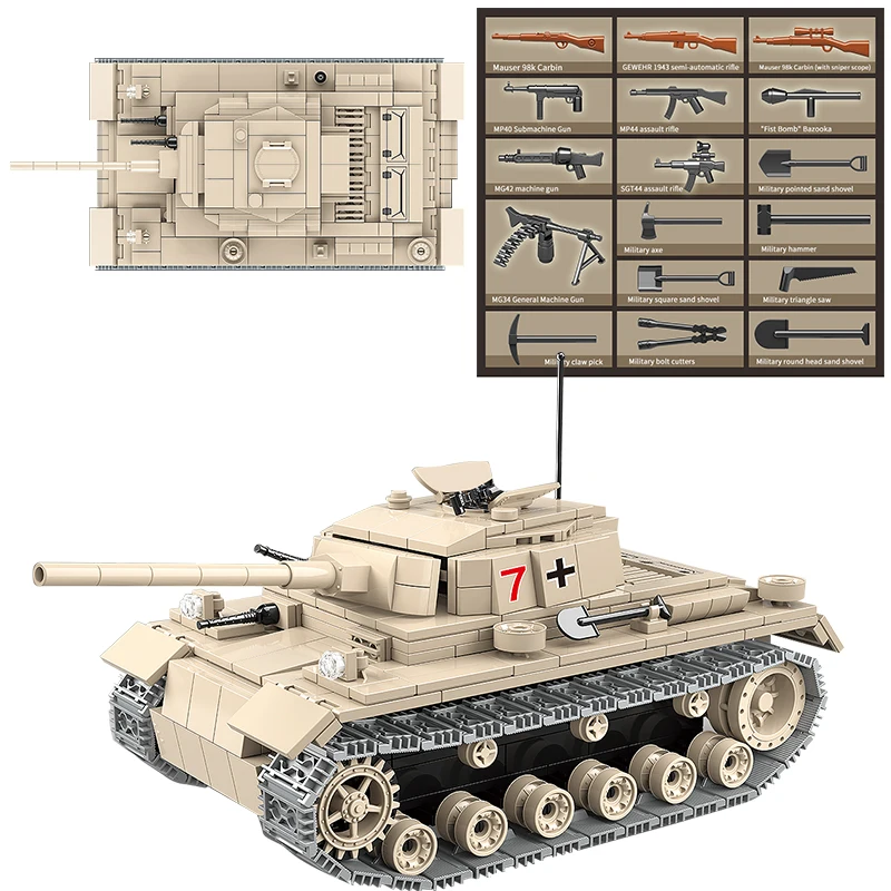 Military BT-7 Light Tank Building Blocks Russian Soviet Brick WW2 Army Fun Model Military BT-7 Light Tank Building Blocks Russian Soviet Brick WW2 Army Fun Model