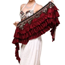 Танец живота, новинка, 3 цвета, набедренный шарф, пояс для живота, племенная одежда, накидка для танца, монеты, танец живота, цыганский костюм, аксессуары