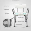 Bathroom Safety Anti-slip Shower Chair for Elderly Pregnant Disabled Bathroom Shower Bench Adjustable Height Shower Tub Stool 3