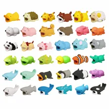 Cartoon Animals Bite Cable Data Protector Duck Dogs Cats Cute Shark Turtle for Iphone Data Line Protection Phone Accessory