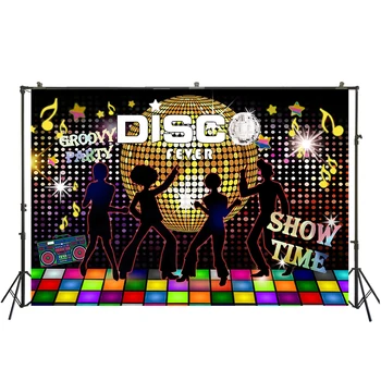 

Groovy Party Disco Fever Photography Backdrop 70s 80s Birthday Show Time Portrait Photophone Photo Studio Background W-3887