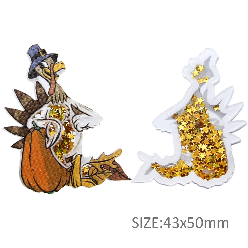 Шейкеры в виде снежной тыквы на Хэллоуин, прозрачные акриловые шейкеры с блестками, сделай сам, сделай сам, украшение для волос, 5Yc8230 - Цвет: Approx5cm