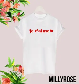 

JE T'AIME RED RETRO INDIE HIPSTER LADIES UNISEX SLOGAN CELEB TEE T SHIRT TOP