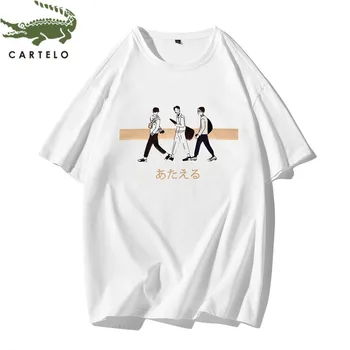 

CARTELO men's clothing new summer fashion simple cotton round neck printed breathable casual T-shirt футболка мужская